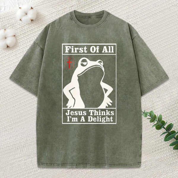 Jesus Thinks I'M A Delight Christian Washed T-Shirt