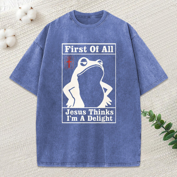 Jesus Thinks I'M A Delight Christian Washed T-Shirt