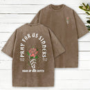 Pray For Us Christian Washed T-Shirt
