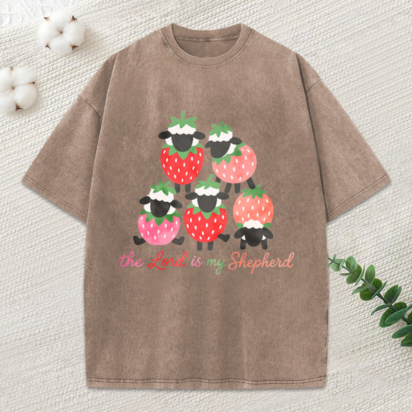 The Lord Is My Shepherd Christian Washed T-Shirt