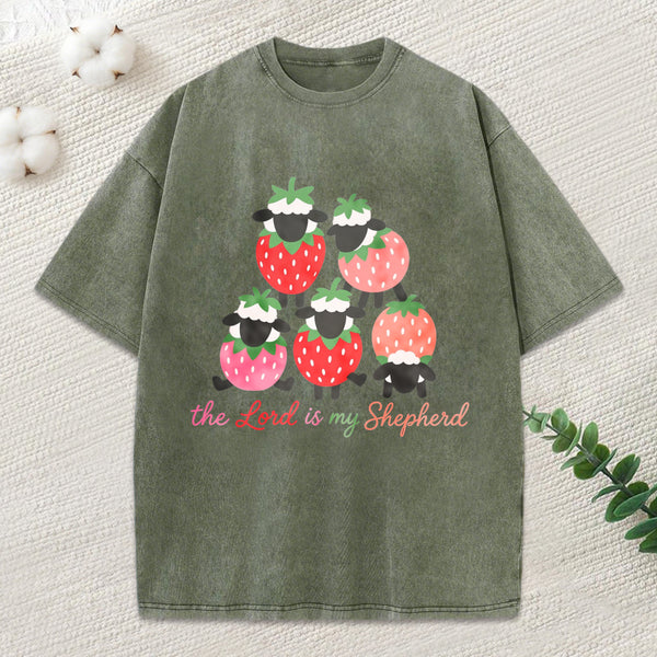 The Lord Is My Shepherd Christian Washed T-Shirt