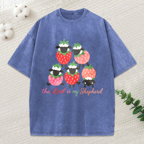 The Lord Is My Shepherd Christian Washed T-Shirt