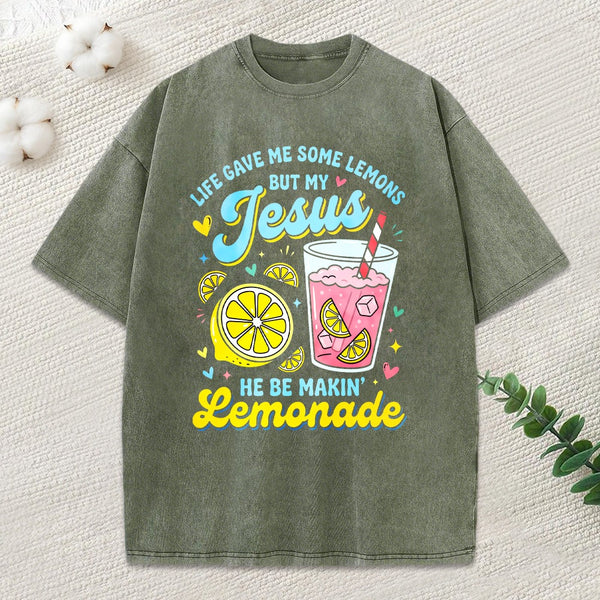 Life Gave Me Some Lemons Christian Washed T-Shirt