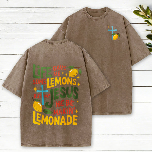 Life Gave Me Some Lemons Christian Washed T-Shirt