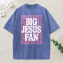 Big Jesus Fan Christian Washed T-Shirt
