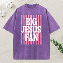 Big Jesus Fan Christian Washed T-Shirt