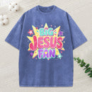 Big Jesus Fan Christian Washed T-Shirt