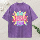 Big Jesus Fan Christian Washed T-Shirt