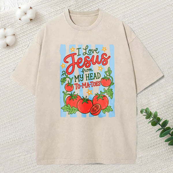 I Love Jesus Christian Washed T-Shirt