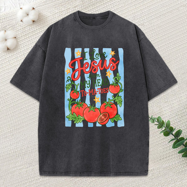 I Love Jesus Christian Washed T-Shirt