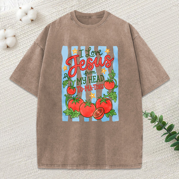 I Love Jesus Christian Washed T-Shirt