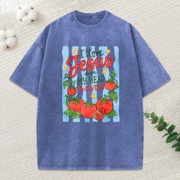 I Love Jesus Christian Washed T-Shirt