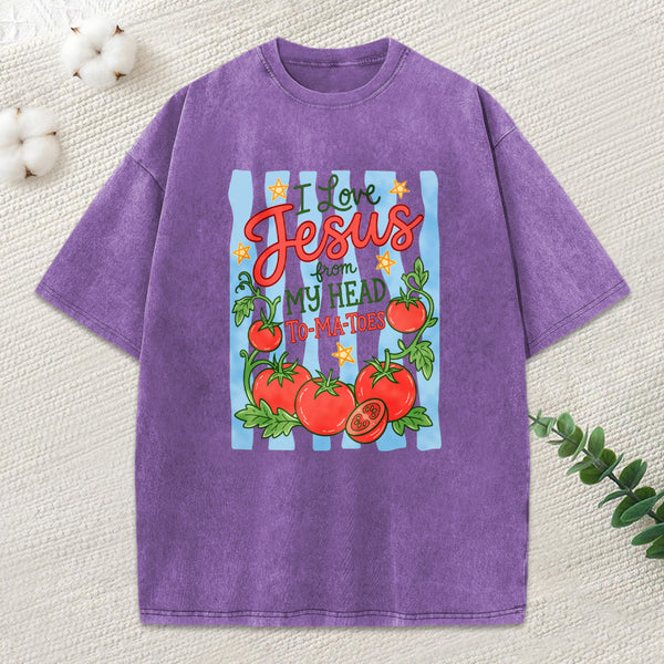 I Love Jesus Christian Washed T-Shirt