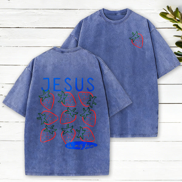 Jesus Is My Jam Christian Washed T-Shirt