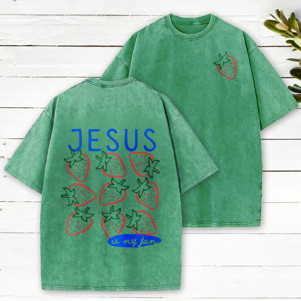 Jesus Is My Jam Christian Washed T-Shirt