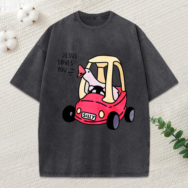 Jesus Loves You Christian Washed T-Shirt