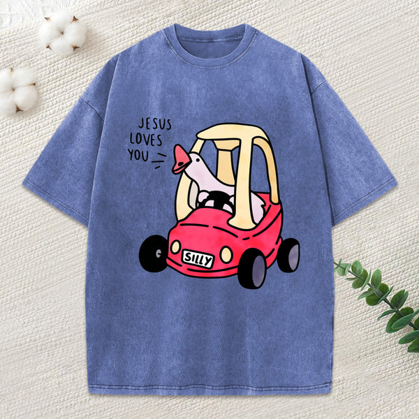 Jesus Loves You Christian Washed T-Shirt