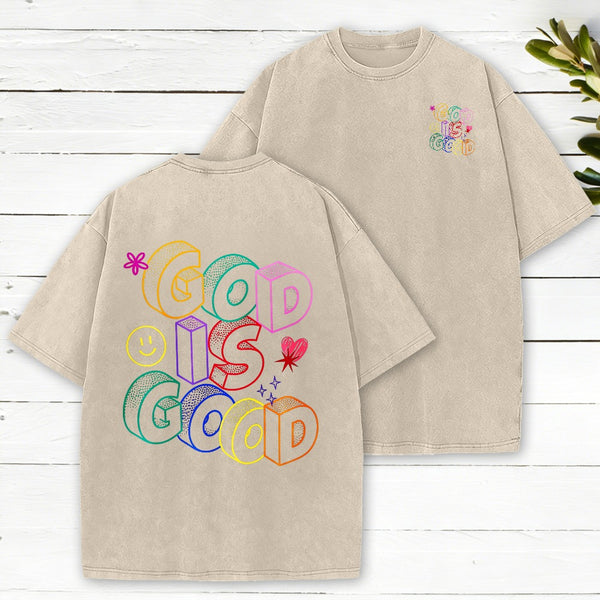 God Is Good Christian Washed T-Shirt