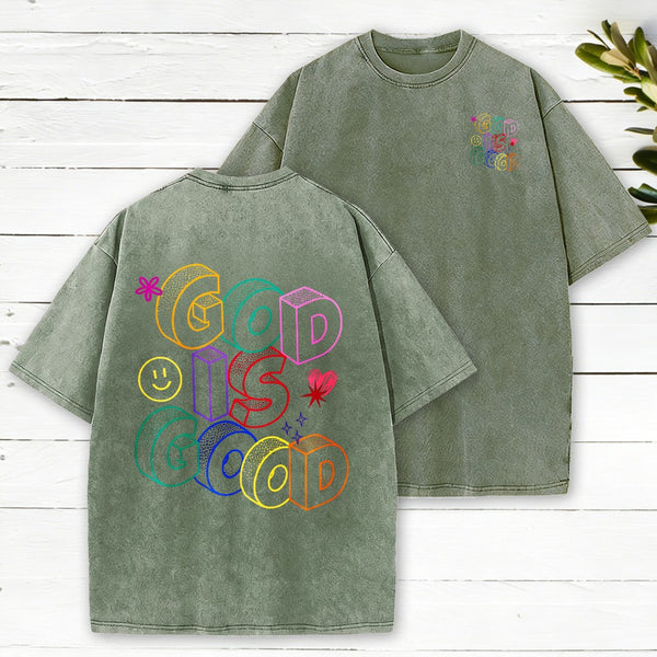 God Is Good Christian Washed T-Shirt