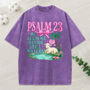 He Leads Me Beside Still Waters Christian Washed T-Shirt