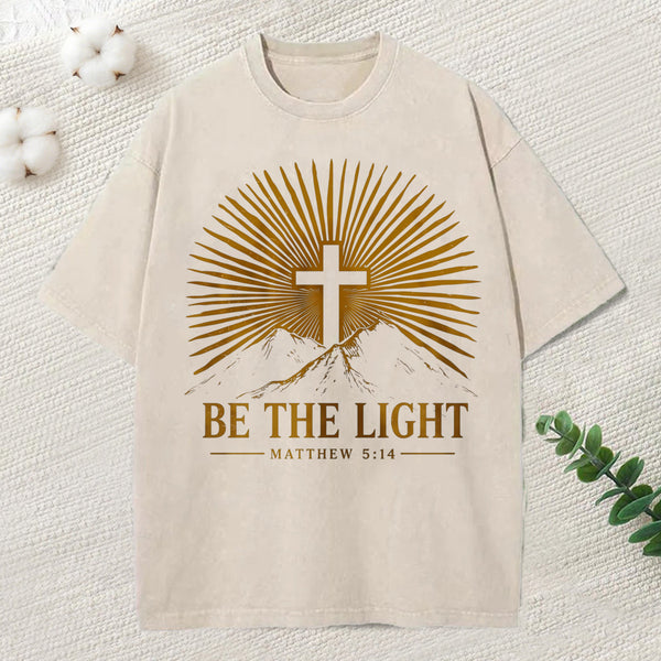 Be The Light Christian Washed T-Shirt