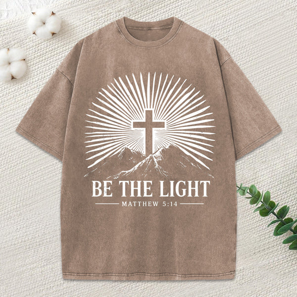 Be The Light Christian Washed T-Shirt