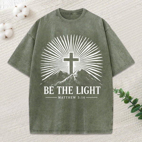 Be The Light Christian Washed T-Shirt