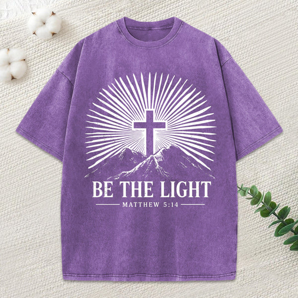 Be The Light Christian Washed T-Shirt