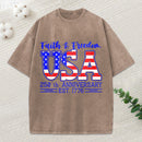 Faith Freedom Christian Washed T-Shirt