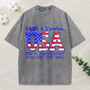 Faith Freedom Christian Washed T-Shirt
