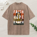 Faith Hope Ramen Christian Washed T-Shirt