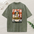 Faith Hope Ramen Christian Washed T-Shirt