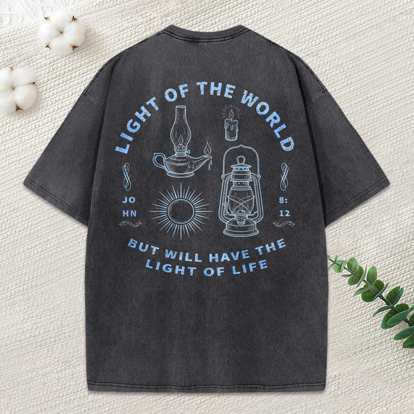 Light Of The World Christian Washed T-Shirt