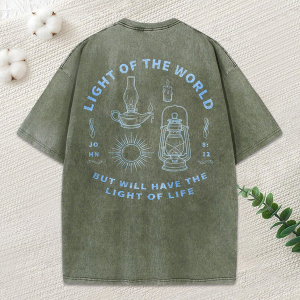 Light Of The World Christian Washed T-Shirt