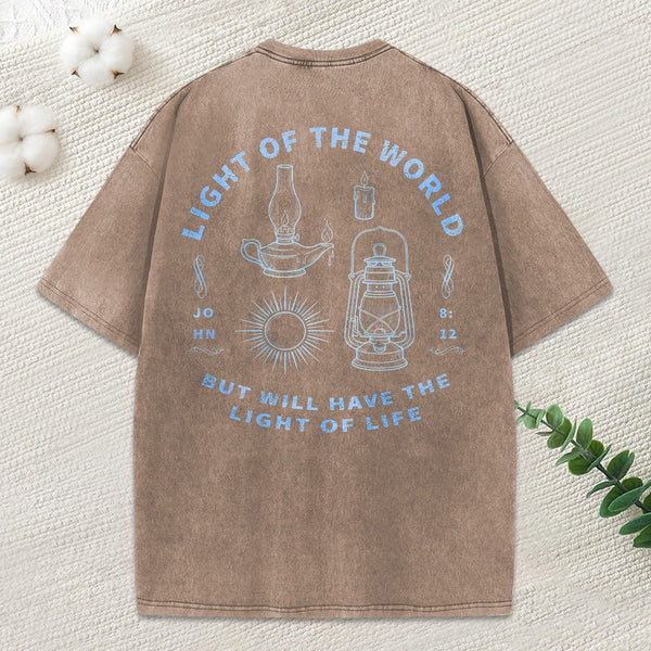 Light Of The World Christian Washed T-Shirt