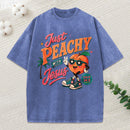 Just Peachy With Jesus Christian Washed T-Shirt
