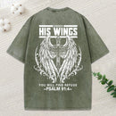 His Wings Christian Washed T-Shirt