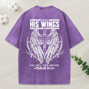 His Wings Christian Washed T-Shirt