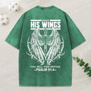 His Wings Christian Washed T-Shirt