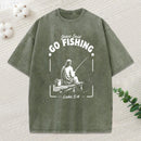 Jesus Said Go Fishing Christian Washed T-Shirt