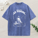 Jesus Said Go Fishing Christian Washed T-Shirt