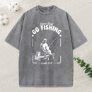 Jesus Said Go Fishing Christian Washed T-Shirt