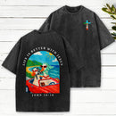 Life Is Better With Jesus Christian Washed T-Shirt