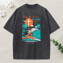 Ride The Waves By Faith Chrsitian Washed T-Shirt