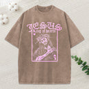 Jesus King Of Hearts Christian Washed T-Shirt