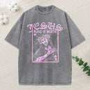 Jesus King Of Hearts Christian Washed T-Shirt