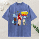 I Have Found A Friend In Jesus Christian Washed T-Shirt