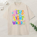 Jesus Is The Light Of The World Christian Washed T-Shirt