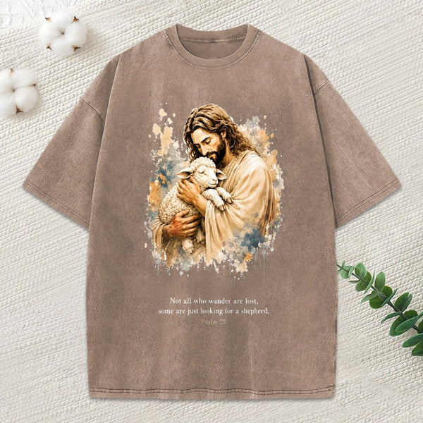 Not All Who Wander Are Lost Christian Washed T-Shirt