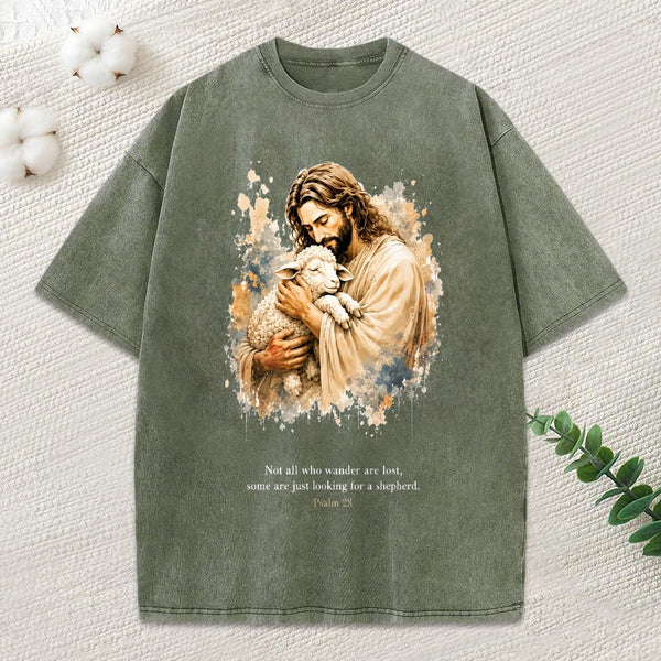 Not All Who Wander Are Lost Christian Washed T-Shirt
